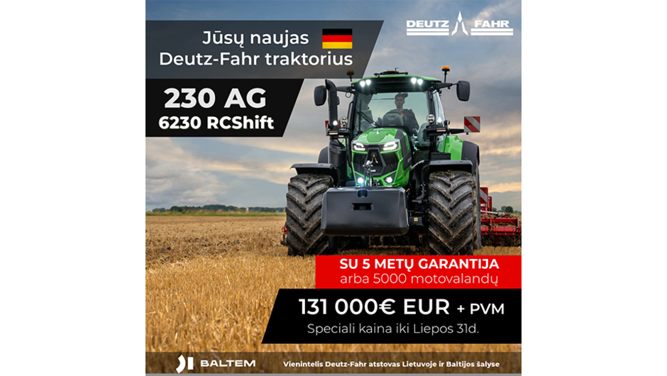 Vasaros akcija 6 serijos traktorius už specialią kainą