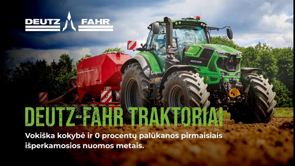 Deutz Fahr traktoriai  0 procentų palūkanos